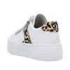 Rieker Platform Laced Trainer - White Leopard Combi